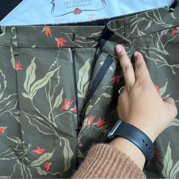 RAG & BONE Jackson Short Army Floral Men's Orange Birds Size 36 - Picture 5 of 12